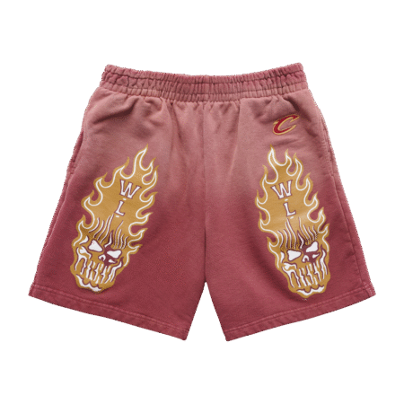 Warren Lotas Cleveland Cavaliers Flaming Skull Shorts