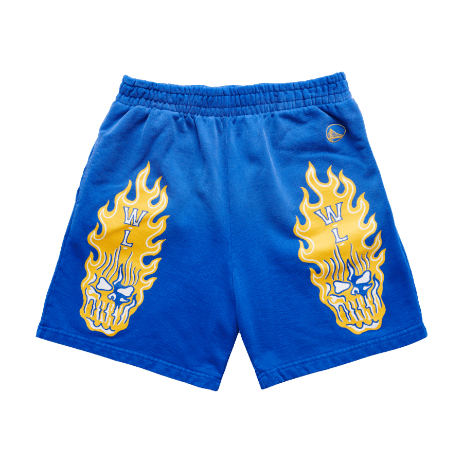 Warren Lotas Golden State Warriors Flaming Skull Shorts