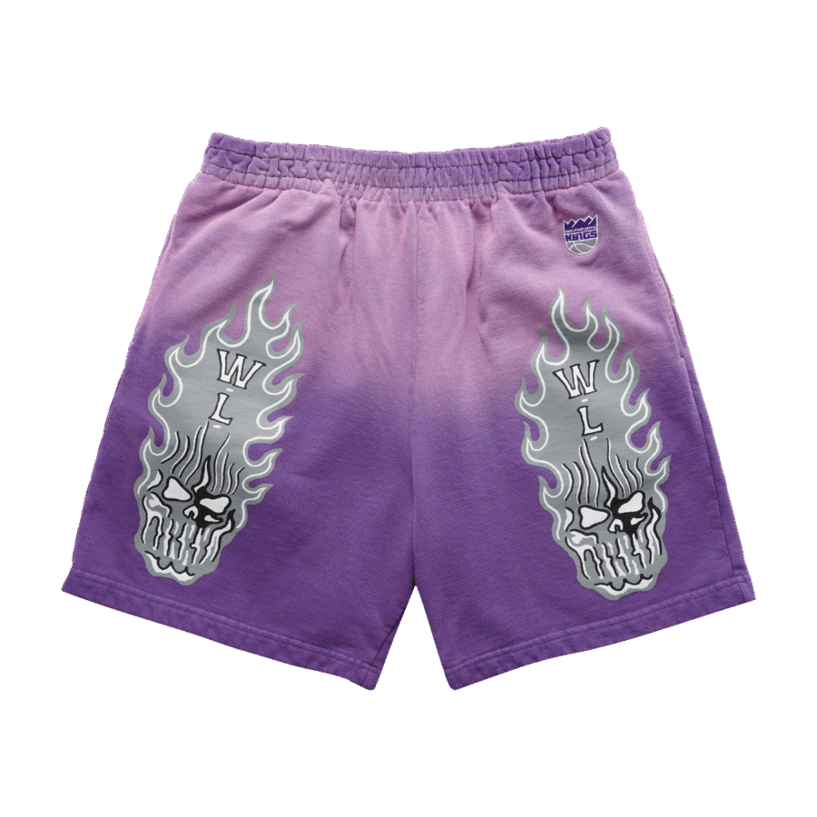 Warren Lotas Sacramento Kings Flaming Skull Shorts