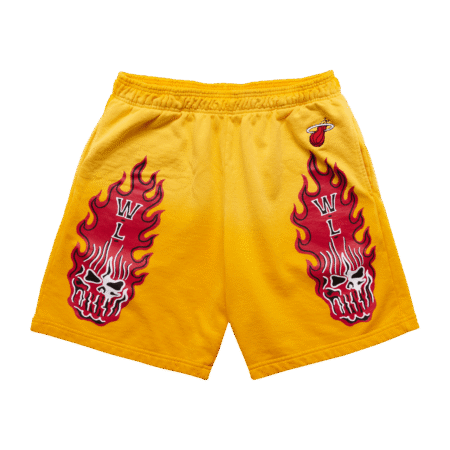Warren Lotas Miami Heat Flaming Skull Shorts