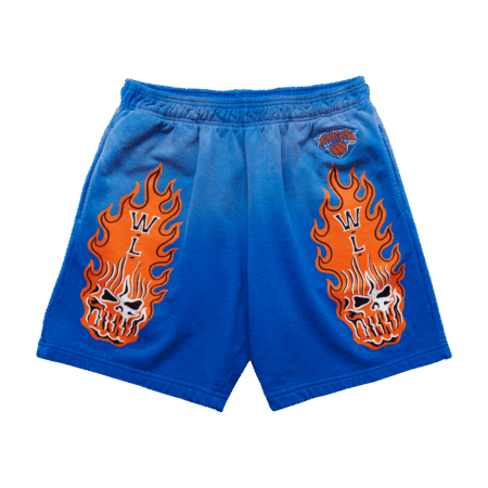 Warren Lotas New York Knicks Flaming Skull Shorts